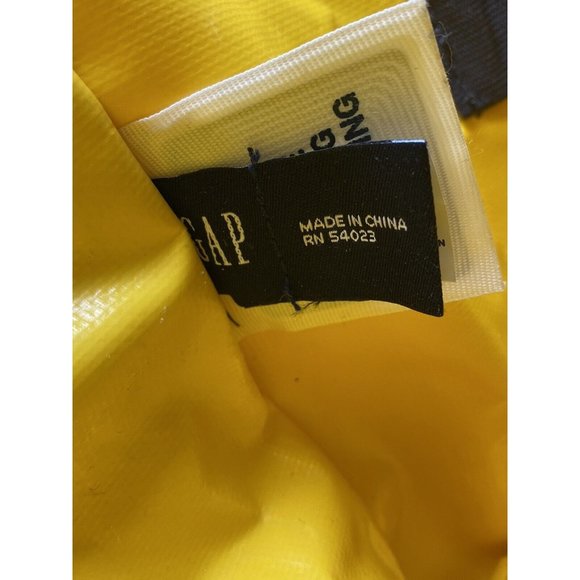 Vintage GAP Blue Canvas Messenger Bag Book Bag 90s Y2K GUC Yellow PVC Interior - Picture 14 of 14